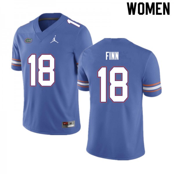 Women #18 Jacob Finn Florida Gators College Football Jerseys Blue